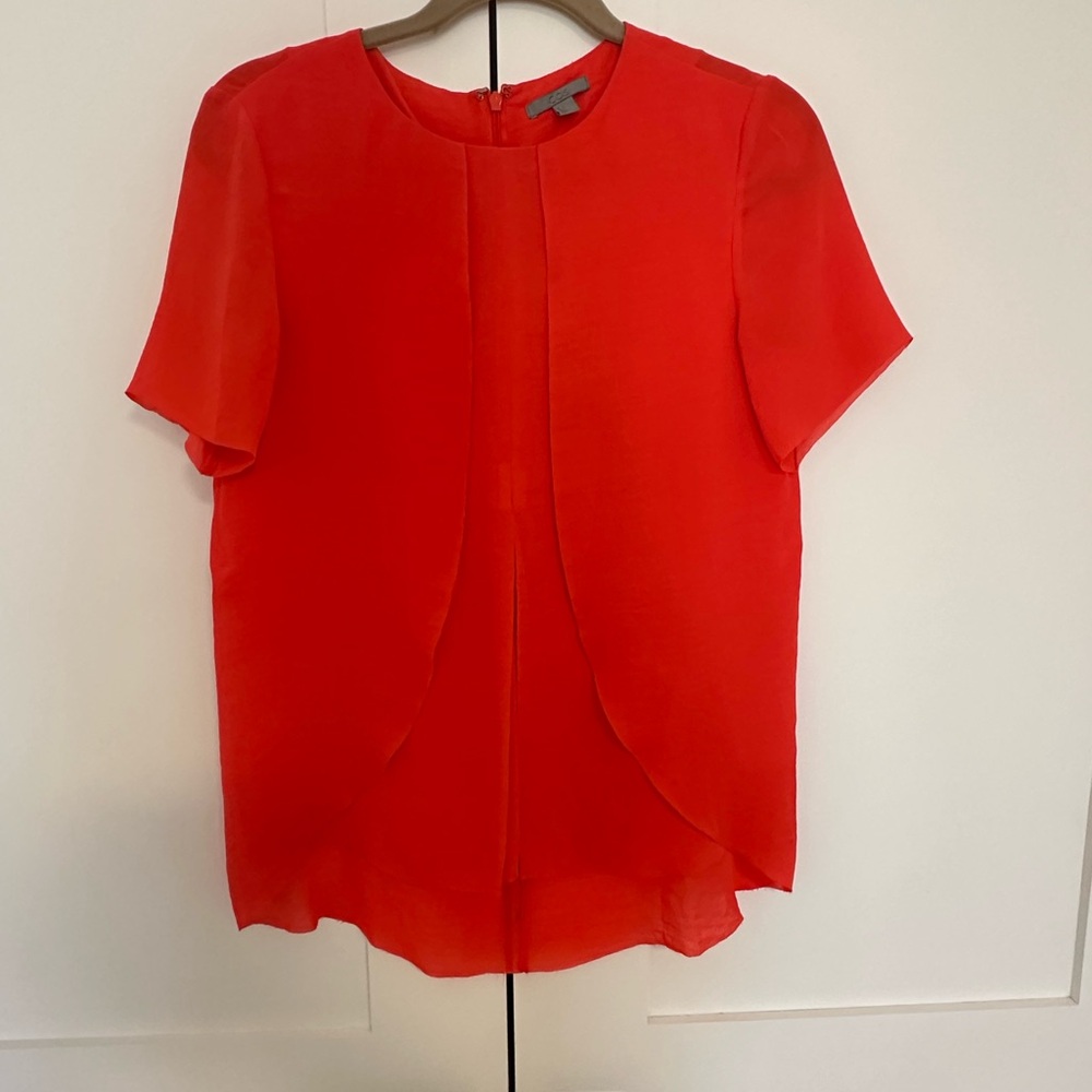 COS Red Boxy Short Sleeve Blouse